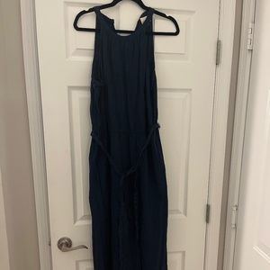 Blue linen dress